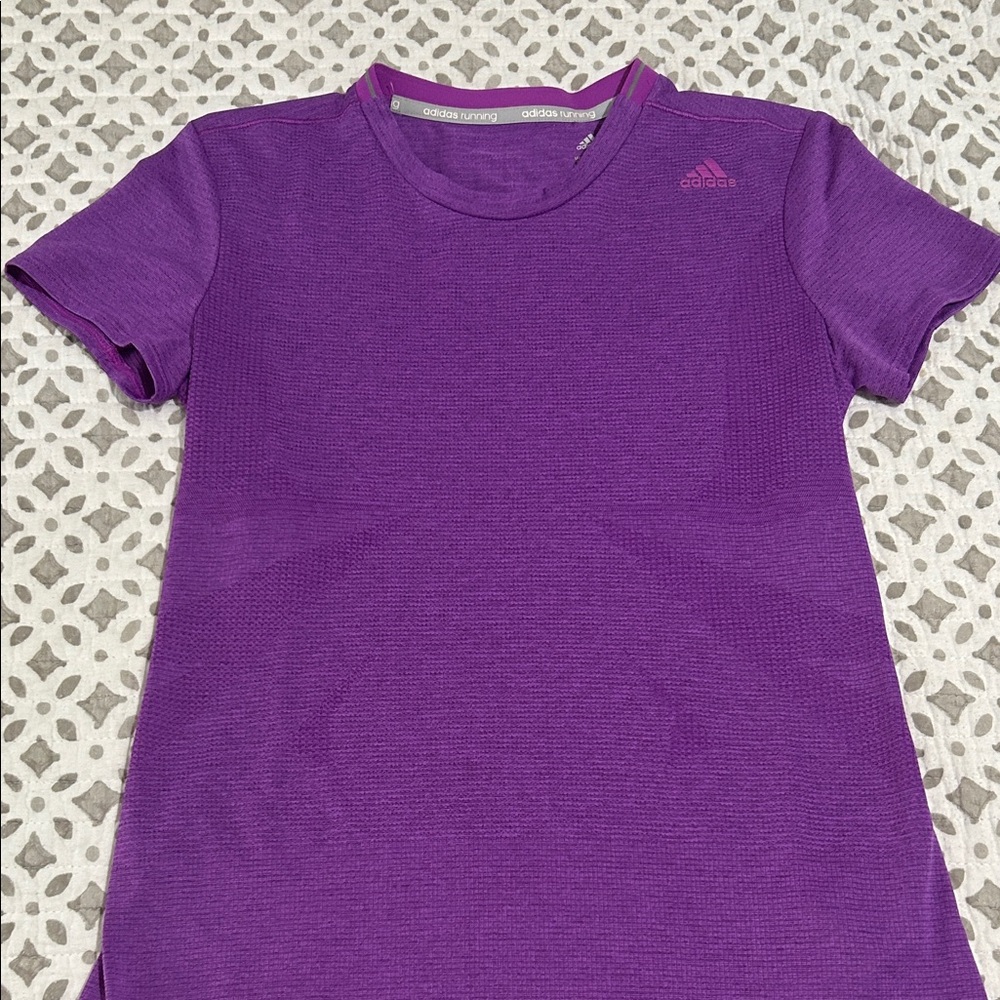 adidas Kids Purple Short Sleeve Performance Tee